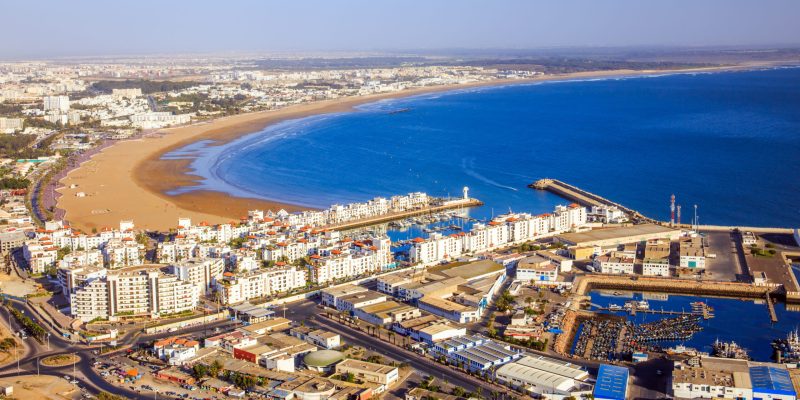 Panorama of Agadir, Morocco. A view from the mountain.